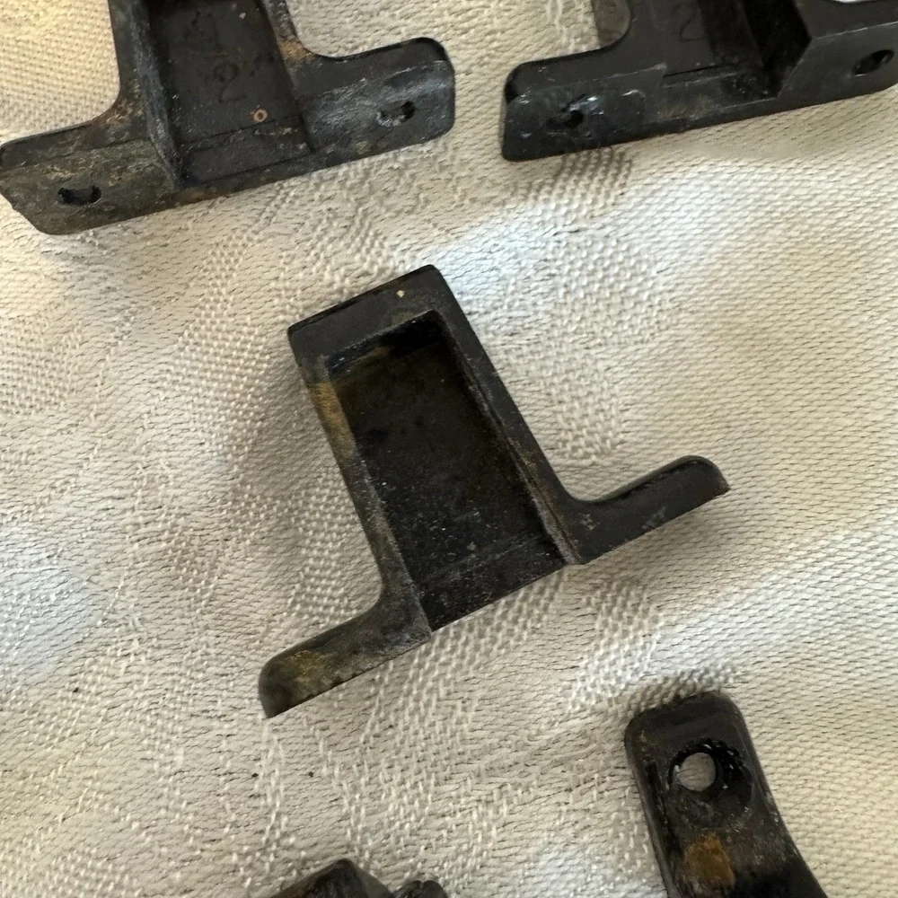 9 Pair - Vintage Door Catch w/ Striker – Brown Plastic